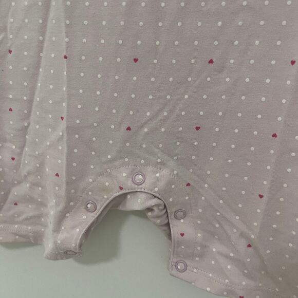 Splendid Baby Girls Purple Polka Dot & Heart Print Onesie Size 6-12 Months - Picture 3 of 5